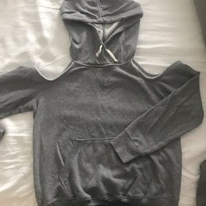 COPY - SPLENDID cold shoulder gray sweatshirt in …